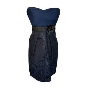 Strapless Cocktail Dress Black and Blue.